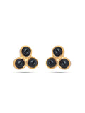 Trio Onyx Stud Earring - Gold