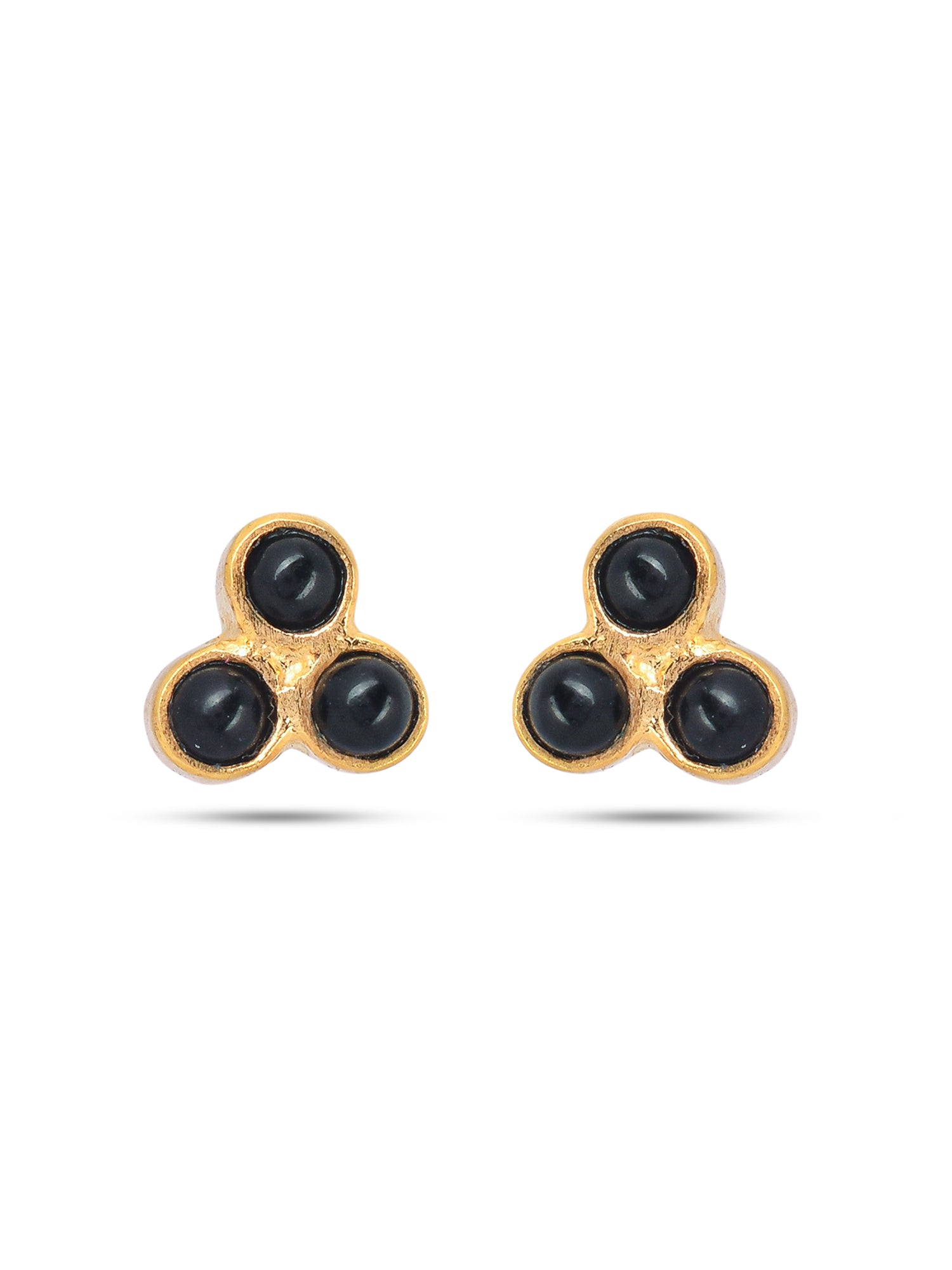 Trio Stone Stud Earring