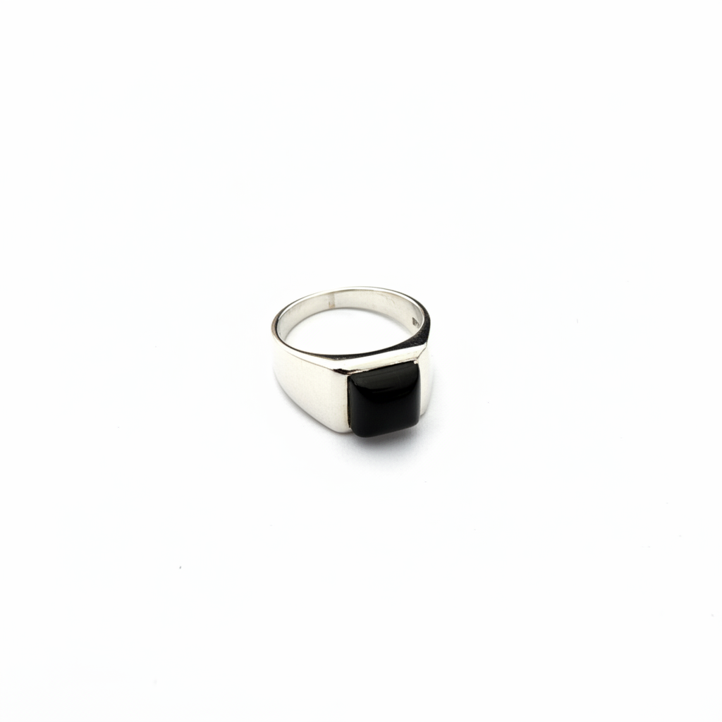 Midnight Block Ring - Silver