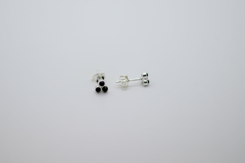 Trio Stone Stud Earring