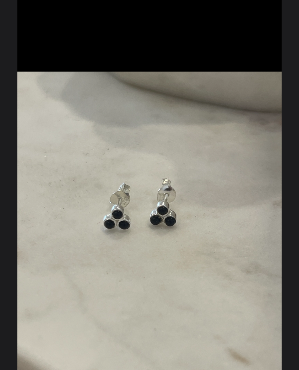 Trio Stone Stud Earring