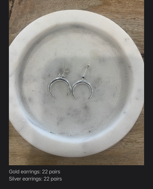 Celeste Crescent Studs - Silver